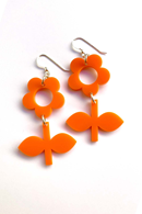 Cissi och Selma Earrings Blom Apelsin/Apelsin - Flower in Orange