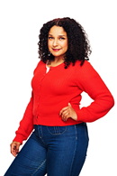 Sigrid cardigan Vallmo - Bright red knitted cardigan in organic cotton