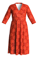 Vera dress Retroblom röd