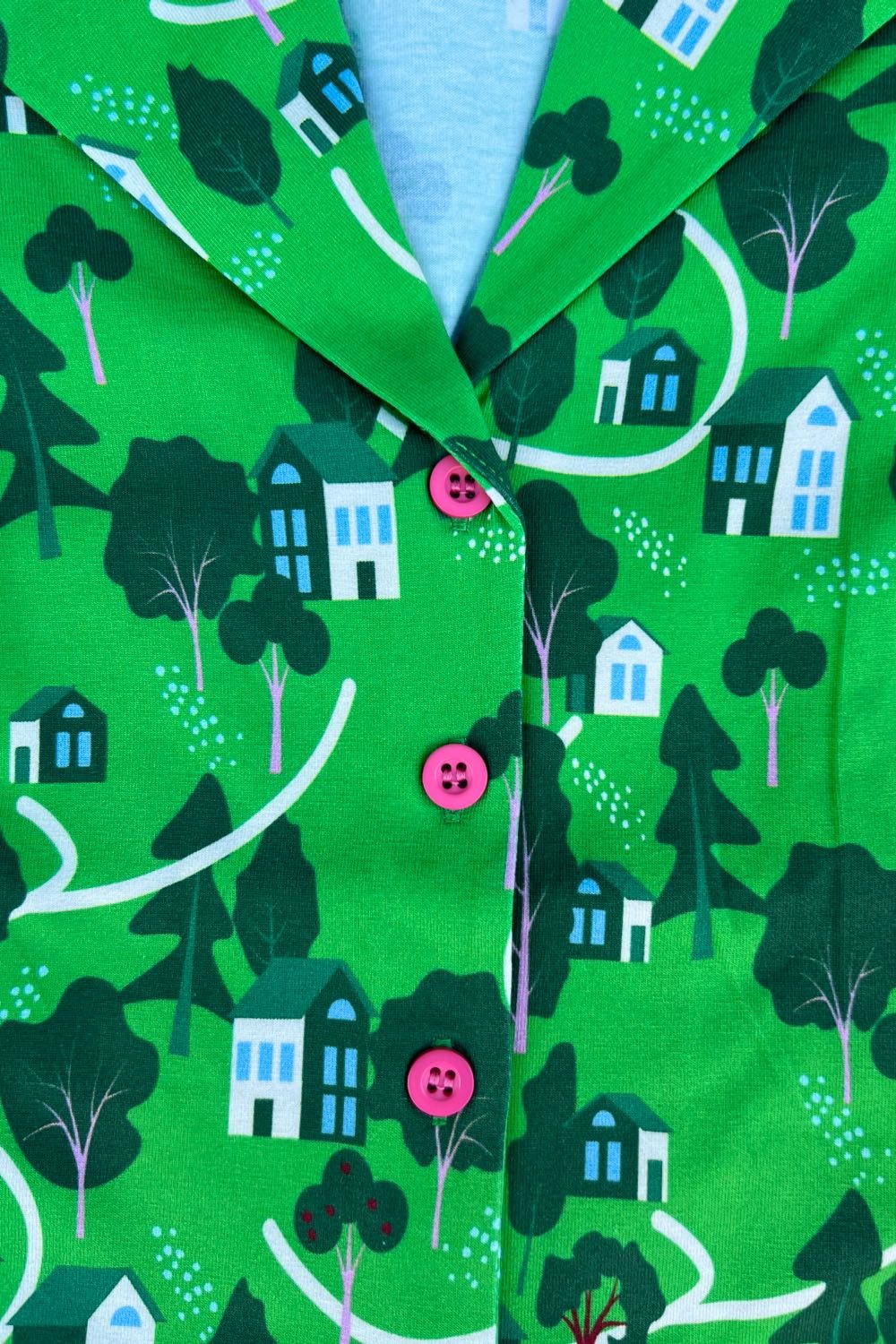 Cissi och Selma - Monica dress Sommarhus - Green printed shirt dress in  organic cotton