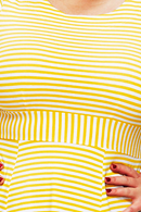 Hilda dress with yellow stripes - Women's casual summer dress in cotton