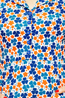 Monica dress Clover Orange - Flower print retro shirt dress in organic cotton