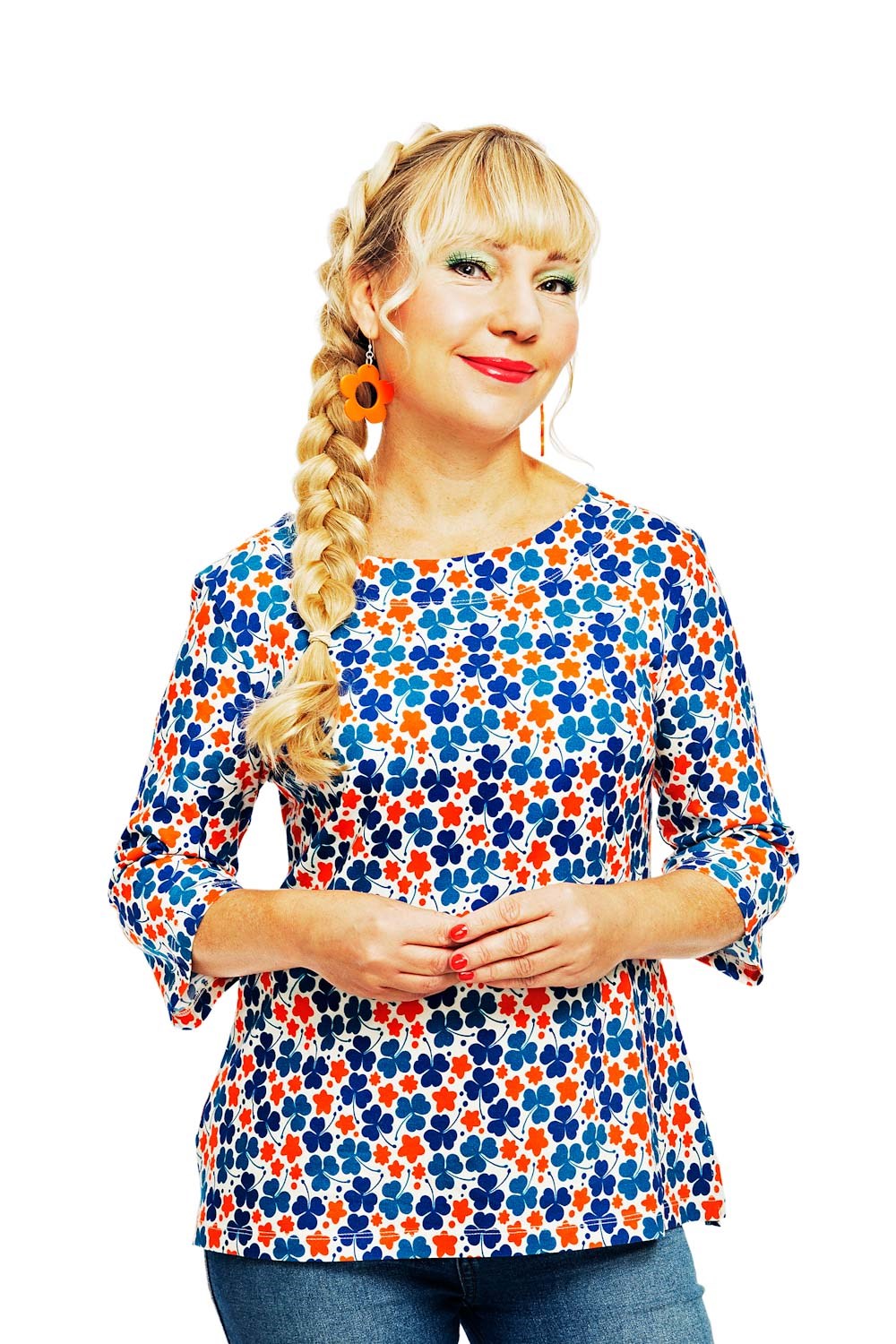 Cissi och Selma Vendela top Klöver Orange