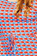 Bella dress Mört Röd/Blå