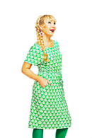 Bella dress Spaljé Grön - Green printed dress