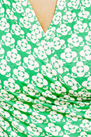 Jessica top Spaljé Grön - Green floral print wrap top in viscose