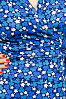 Josefine wrap dress Klöver - Blå blue floral print midi dress in viscose