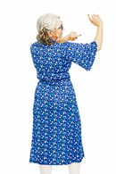 Josefine wrap dress Klöver - Blå blue floral print midi dress in viscose