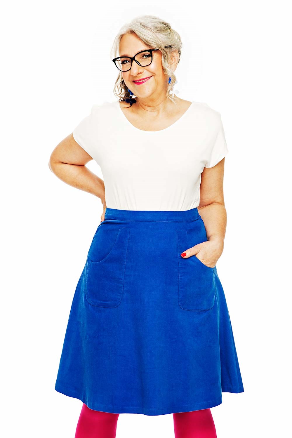 Sonja skirt Manchester Hav Blue corduroy skirt
