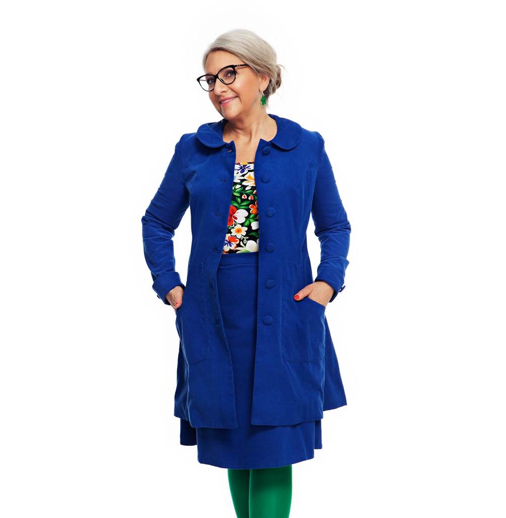 Berit kappa Minimanchester Hav - Kornblå vårkappa