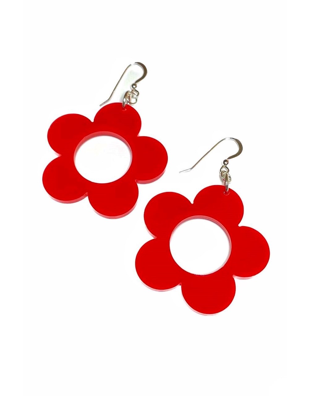 Cissi och Selma Earring Big Solo Vallmo - large red flower
