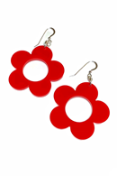 Cissi och Selma Earring Big Solo Vallmo - large red flower