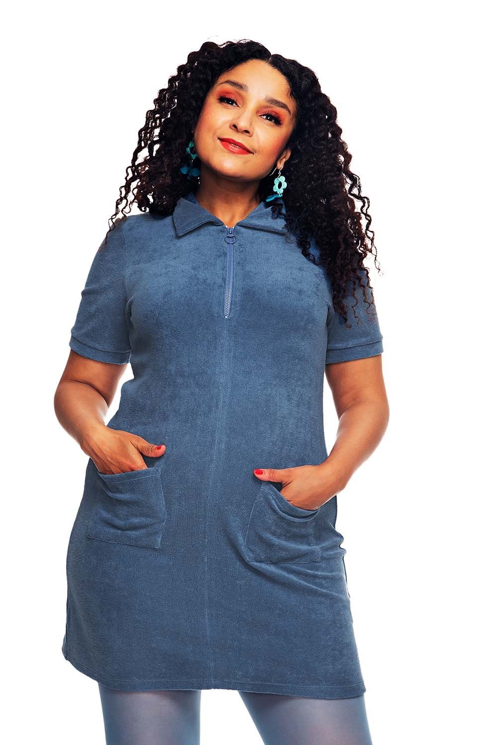 Cissi och Selma My dress Sjö - Blue 60s terry dress