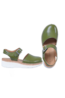 Maya 2 Khaki - green leather sandal