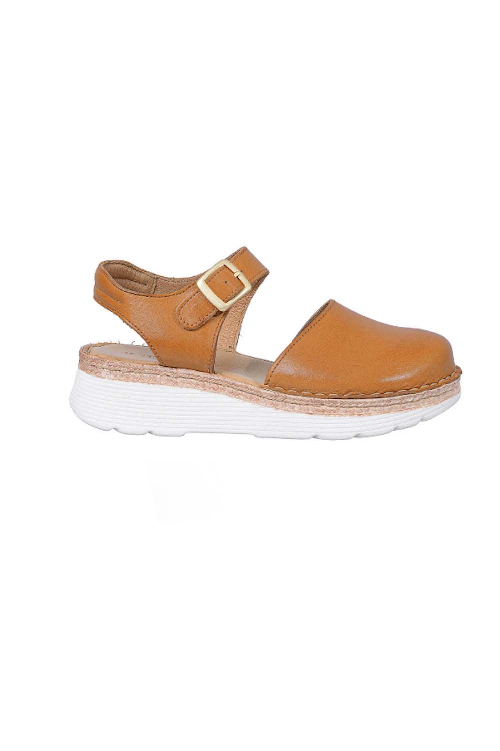 Maya 2 sko Caramel - beige sandal med stängd tå