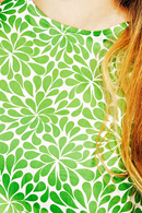 Elsie topp Plurr Grön - mönstrad blus med trekvartsärm