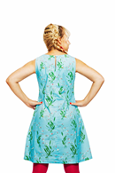 Rut klänning Morgondagg | Kort ärmlös sommarklänning med fickor - ljusblå