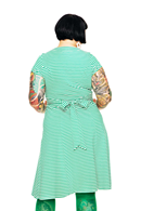 Hilda dress with green stripes - Women's casual summer dress in cotton