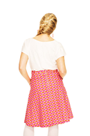 Sonja kjol Mört Karamell Rosa mönstrad sommar kjol i bomull