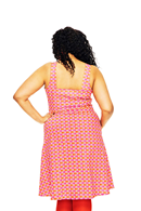 Maja dress Mört Karamell - Pink sleevless cotton dress with buttoned front