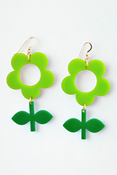 Cissi och Selma Earrings Flora Lime/Basilika - Flower in Lime/Green