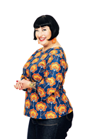 Vendela top Retroblom blåbrun