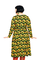 Helga dress Kronblad senap - yellow printed empire waist dress