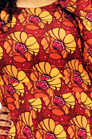 Helga dress kronblad vinröd - burgundy printed long sleeve dress