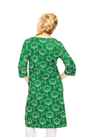 Doris dress Retroblom Grön - green retro flower print