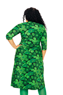 Vera dress 1970 mörkgrön - green retro flower print