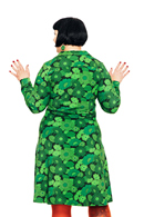 Viveca klänning 1970 Mörkgrön - mönstrad retro