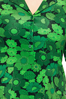 Viveca klänning 1970 Mörkgrön - mönstrad retro