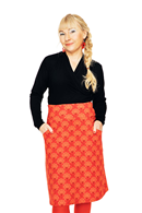 Majken skirt miniblom röd