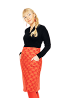 Majken skirt miniblom röd