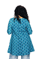 Anita tunic miniblom blå - organic cotton jersey