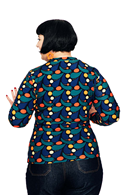 Susanne top Droppe Dark blue viscose wrap top with long sleeves