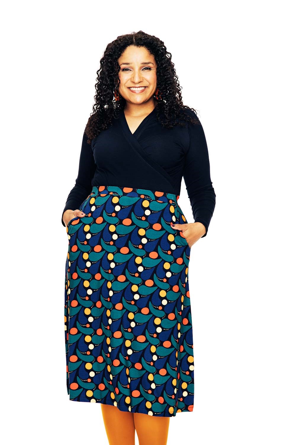 Lisa skirt Droppe dark blue viscose jersey skirt with pockets