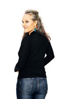 Susanne top Svart Black long sleeve wrap shirt