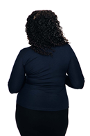 Susanne top Marinblå Navy long sleeve wrap shirt