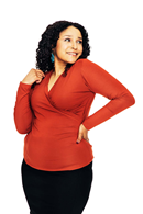 Susanne top rost Rust long sleeve wrap shirt