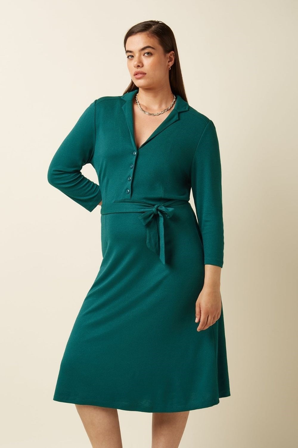 King Louie Lola dress Milano Spruced Green - Beautiful emerald green shirt dress from King Louie