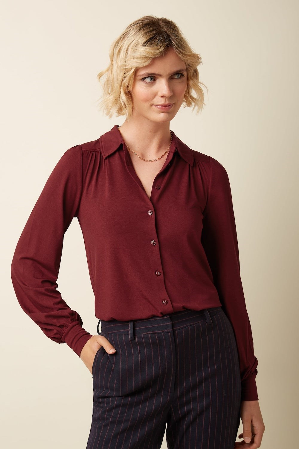 Carina blouse Rhubarb Red