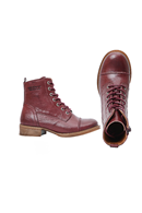 Pandora boots Wine - burgundy lace-up leather boots
