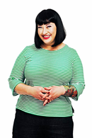 Vendela jersey top with green stripes