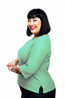 Vendela jersey top with green stripes