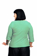 Vendela jersey top with green stripes