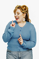 Sigrid cardigan Himmel - Light blue - knitted in organic cotton