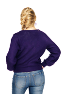 Sigrid kofta Lila stickad kofta i ekologisk bomull