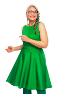 Saga klänning gräs - Ärtgrön ärmlös partyklänning