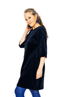 Cissi och Selma Olivia dress Manchester Navy blue corduroy a-line short dress